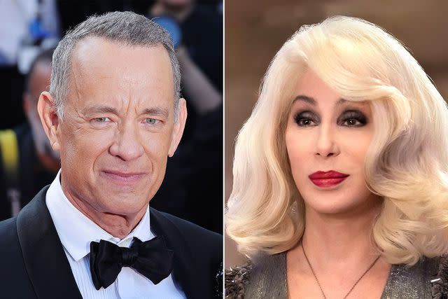 <p>Max Cisotti/Dave Benett/Getty; Universal Studios</p> Tom Hanks; Cher as Ruby in 'Mamma Mia 2'