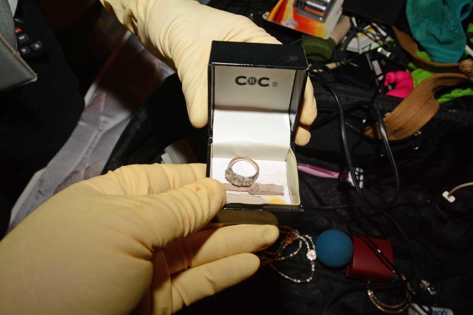 Shanti Cooper's engagement ring was found in Dave' Tronnes' possessions when he was arrested.  / Credit: Orlando Police Department