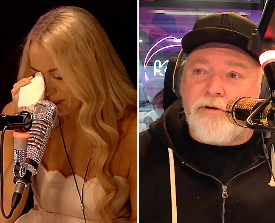 Jackie 'O' Henderson broke down in tears on live radio after Kyle Sandilands told a heartbreaking story from his childhood. Photo: Instagram/Kyle and Jackie O Show