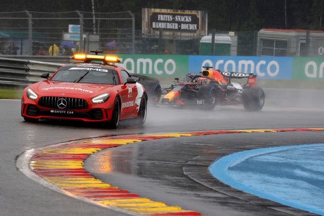 The race was abandoned after two laps behind the safety car 