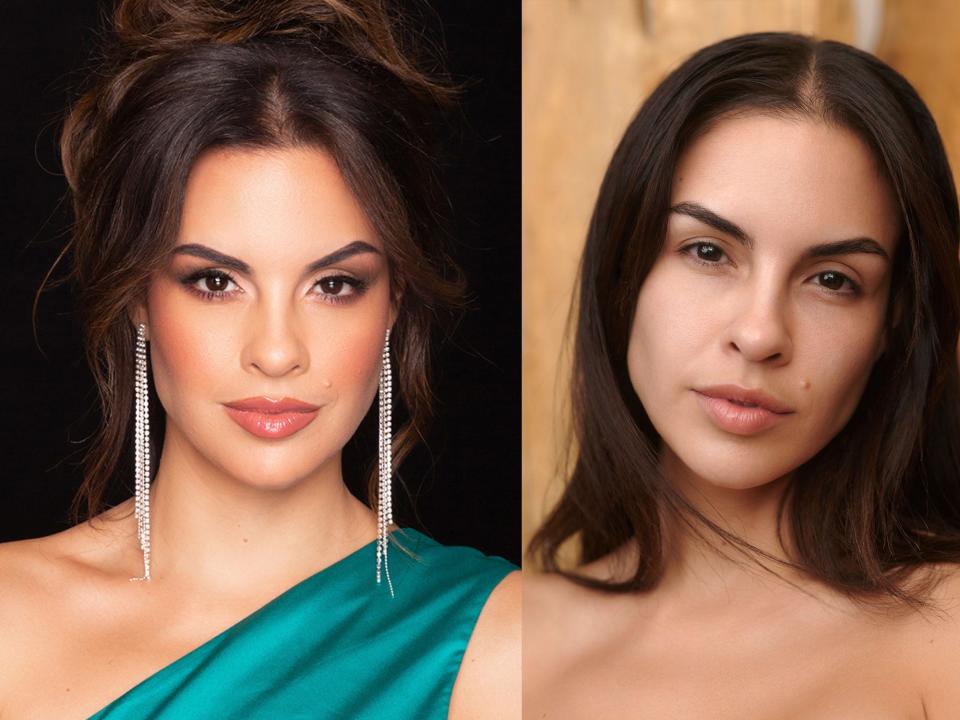Miss Paraguay 2023 Elicena Orrego in her headshot and makeup-free photoshoot