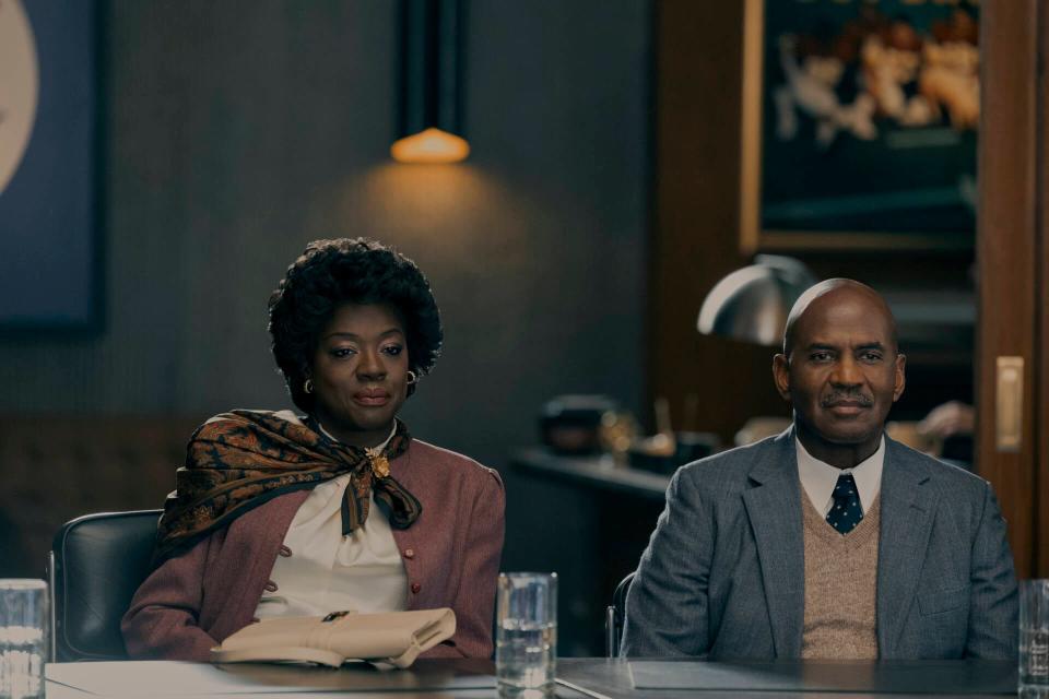 Viola Davis commands the screen as Deloris Jordan, with Julius Tennon as James Jordan in Ben Affleck's "Air."