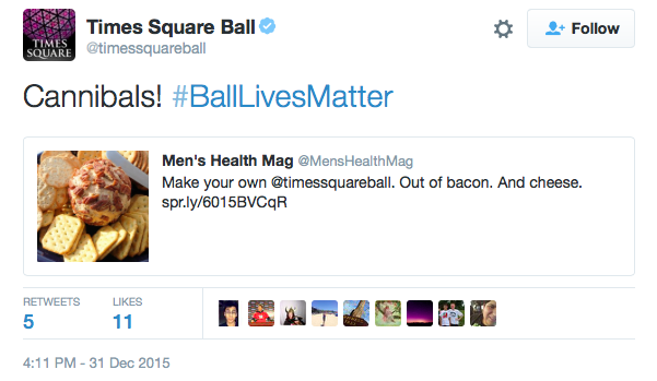 People Are Pissed About These Tweets From the Times Square Ball (Yes, You Read That Right)