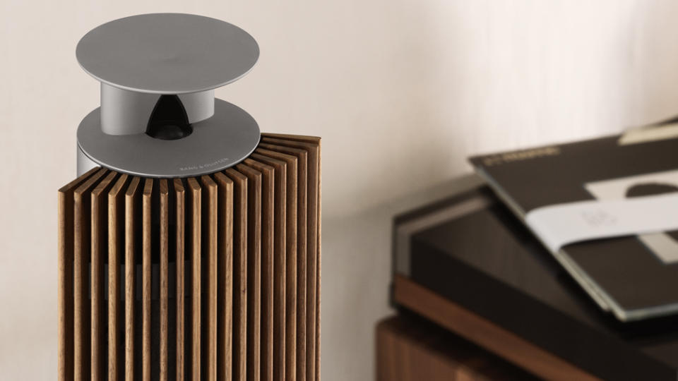 Beolab 18 loudspeakers provide 3-D sound from a thin columnar shape. - Credit: Photo by Jeppe Sørensen, courtesy of Bang & Olufsen.