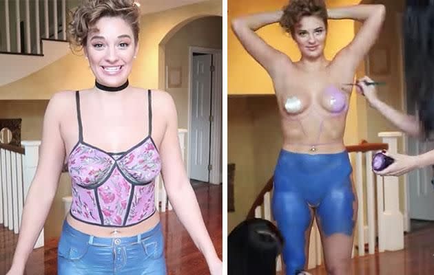 Would you have guessed if you didn't know? Photo: YouTube/Jen The Body Painter