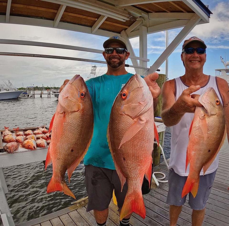 Mutton snapper was the catch of the day May 21, 2023 aboard the Safari I partyboat at Pirates Cove Resort and Marina in Port Salerno.