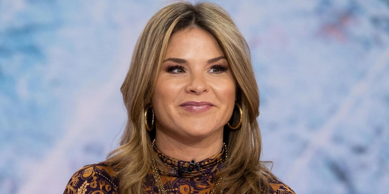 jenna bush hager in patterned dress sitting at desk on today season 71