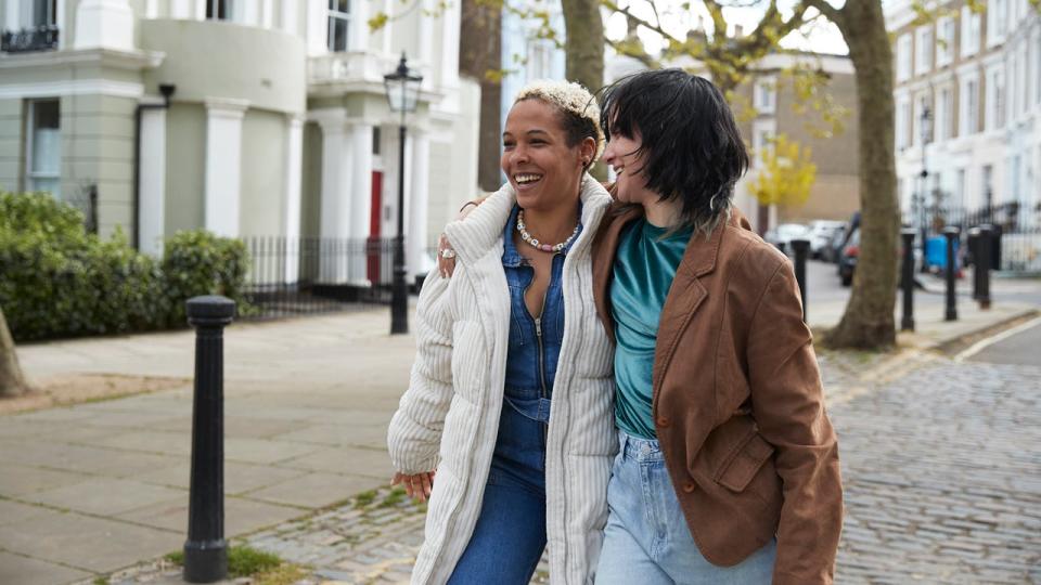 couple walking in the street