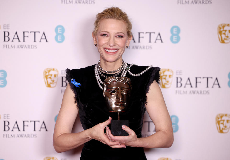 Sie wurde am Sonntag bei den British Academy of Film and Television Arts (BAFTA) Awards als beste Hauptdarstellerin ausgezeichnet: Cate Blanchett