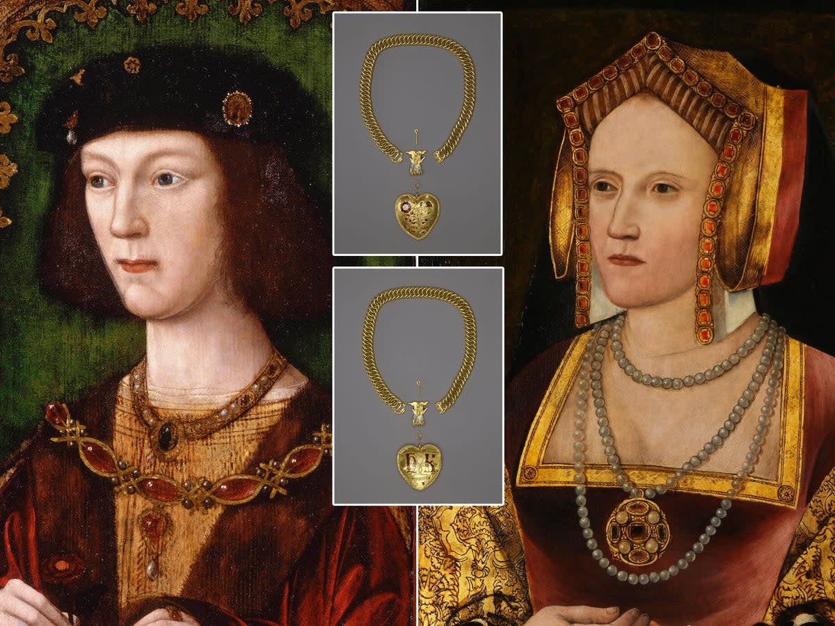 The pedant bears the initials and symbols of the Tudor monarch and his first wife Katherine of Aragon (Public domain/The Trustees of the British Museum)