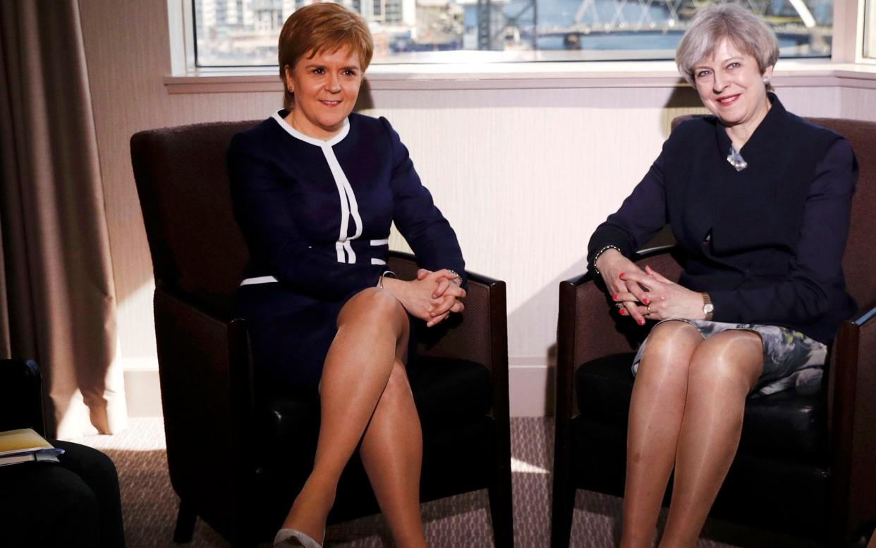 Theresa May meets with Scottish First Minister Nicola Sturgeon at the Crown Plaza Hotel  - Getty Images Europe