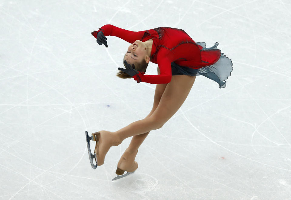 Russia's Julia Lipnitskaia performs in the Women's Figure Skating Free Program at the Iceberg Skating Palace.