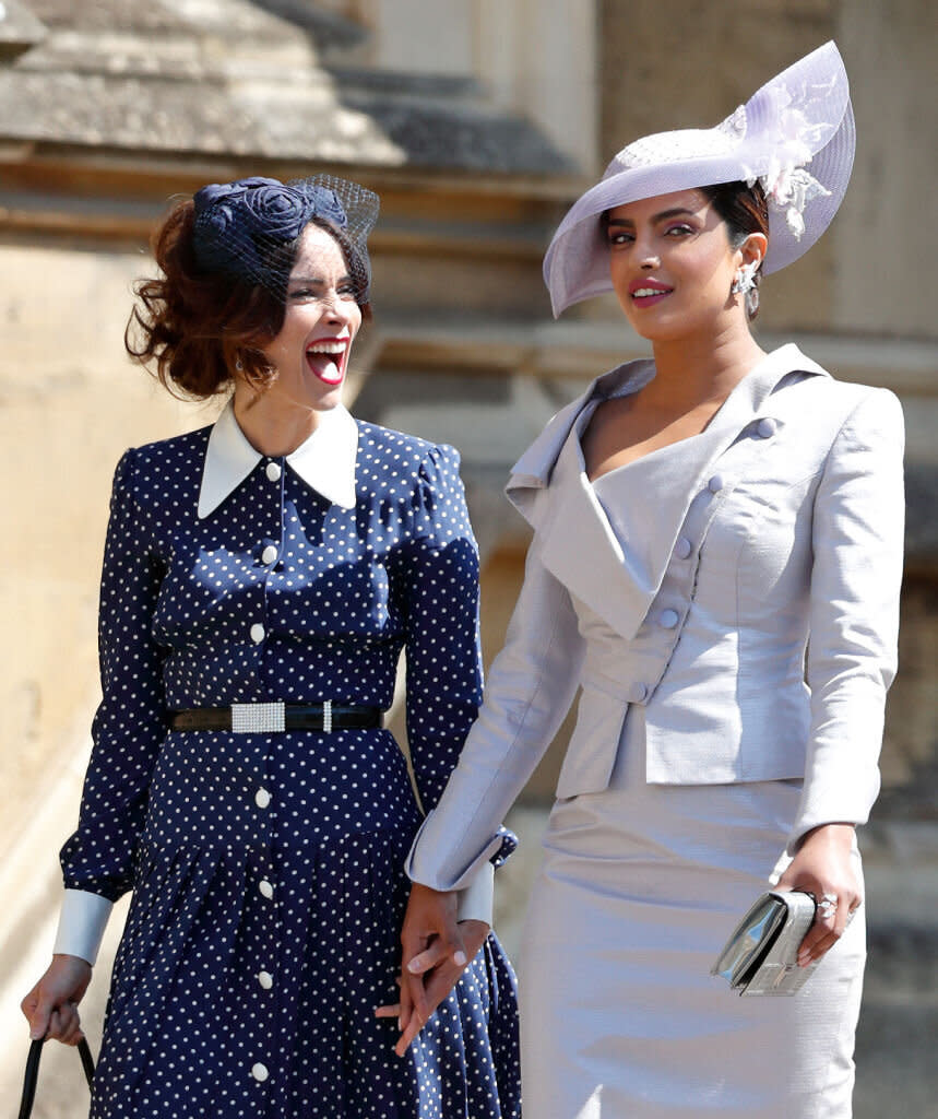 Priyanka Chopra attending the wedding of her close friend the Duchess of Sussex [Photo: Getty]