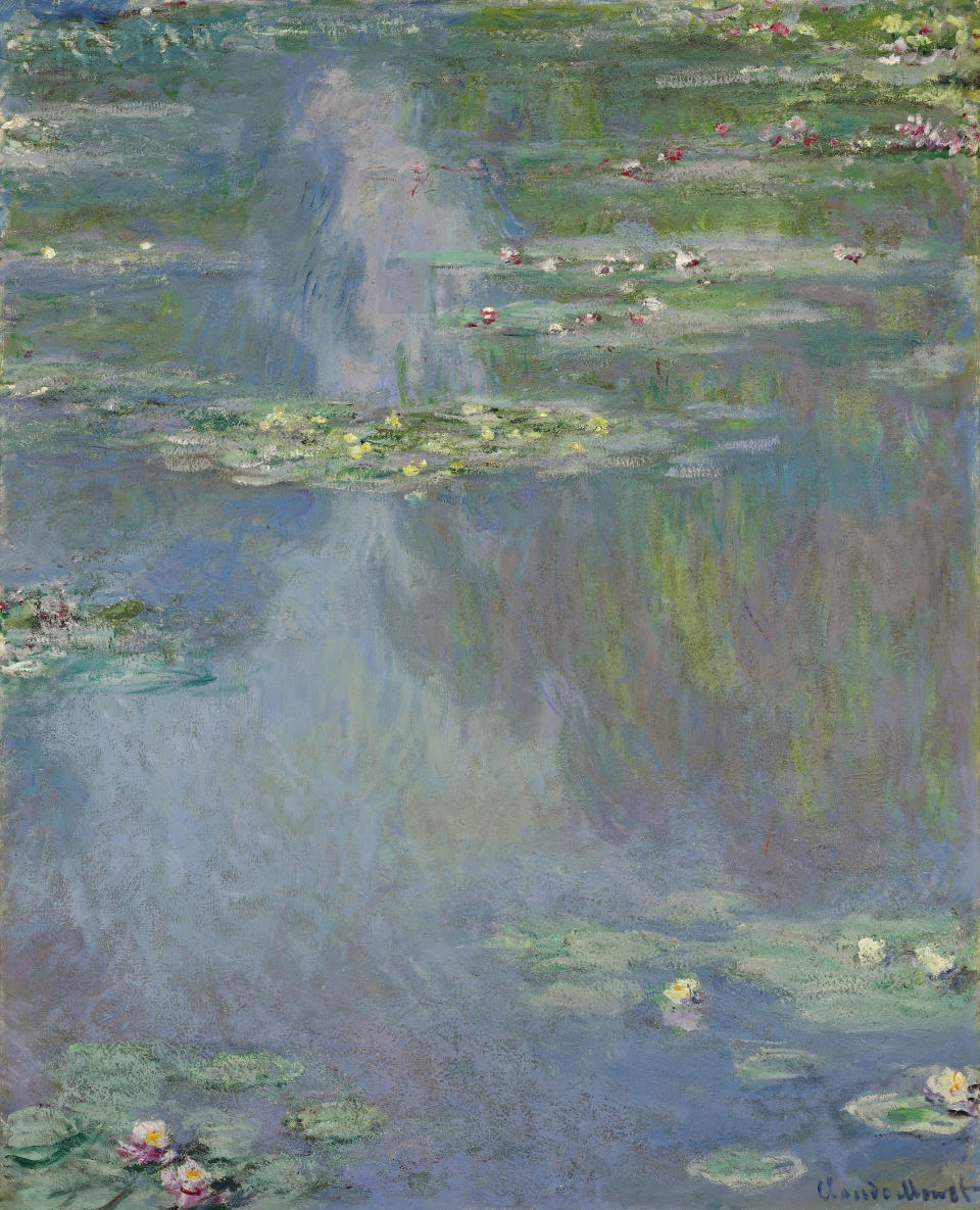In this image provided by Christie's auction house, Friday, Jan. 31, 2014 is "Water Lilies" by French impressionist painter Claude Monet. It is part of the Huguette Clark collection that is scheduled to be offered at auction May 6 in New York. (AP Photo/Christie's)
