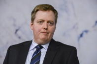 Iceland's Prime Minister Sigmundur David Gunnlaugsson attends a news conference in Stockholm, Sweden, in this June 19, 2013 file photo. REUTERS/Bertil Enevag Ericson/Scanpix/Files