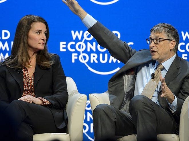 Melinda Gates Bill Gates at Davos 2015