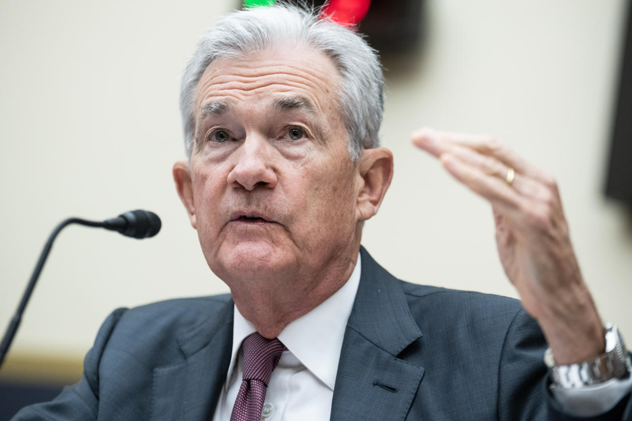 UNITED STATES - JUNE 21: Federal Reserve Chairman Jerome Powell testifies during the House Financial Services Committee hearing titled 