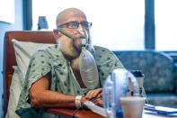 Mark Green, a Covid-19 patient speaks about his vaccine hesitancy on Friday, Sept. 24, 2021, at Hancock Regional Hospital, Greenfield Ind.