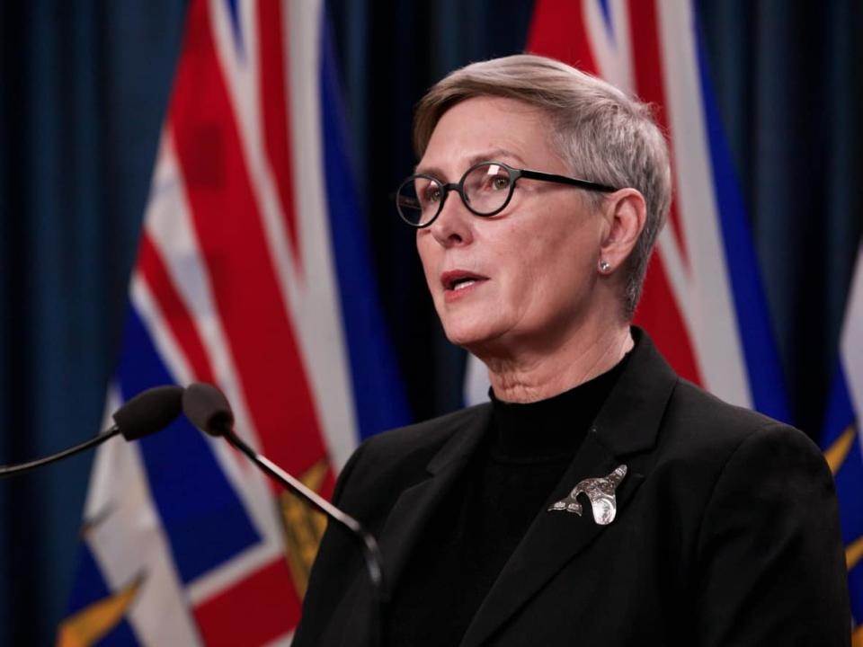 Mary Ellen Turpel-Lafond is pictured after releasing her final report in February on anti-Indigenous racism in B.C.'s health-care system. The initial review, called In Plain Sight, was released on Nov. 30, 2020.  (Mike McArthur/CBC - image credit)