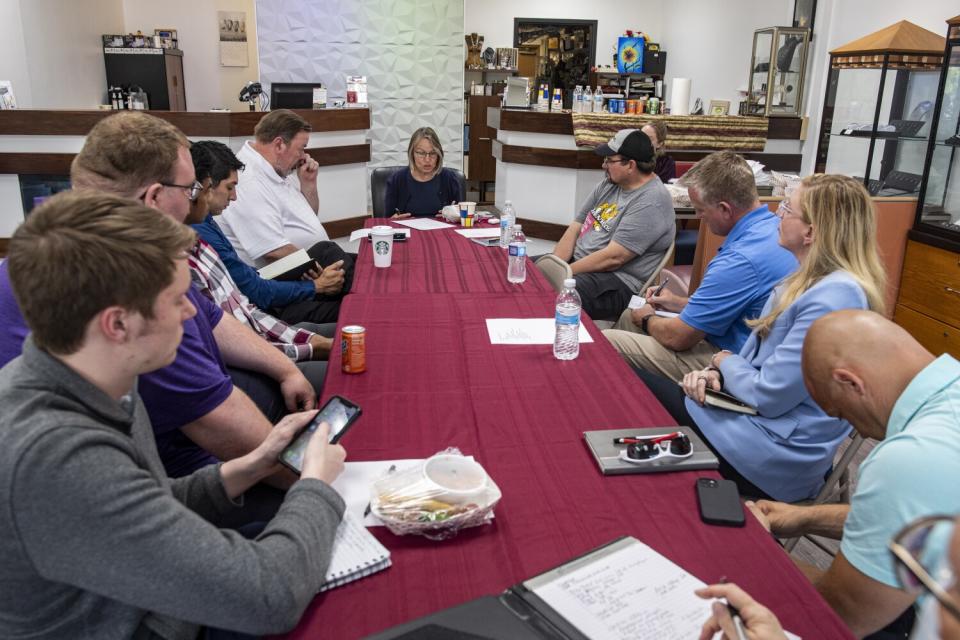 Rep. Mariannette Miller-Meeks (R-Iowa) speaks with community and business leaders