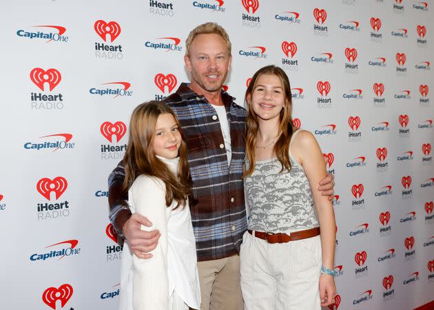 Ian Ziering, center, with daughters Penna and Mia Ziering.