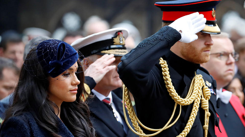 Prince Harry and Meghan Markle at a Remembrance Day ceremony 