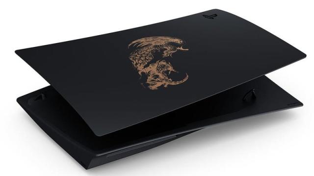 A PS5 cover displays a piece of limited edition FFXVI art. 