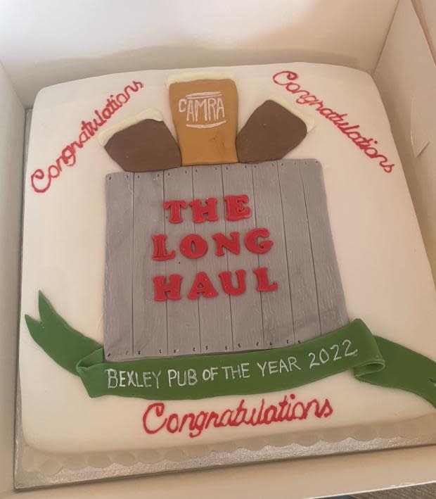 News Shopper: Hilary Haslam donated a cake to the celebration