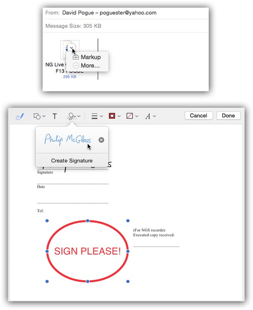 Markup feature in in OS X Yosemite's Mail