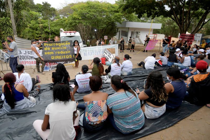 Movement of People Affected by Dams protest at Vale SA headquarters in Brumadinho