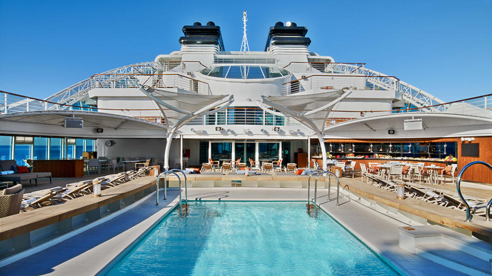 The main pool deck on the Ovation.