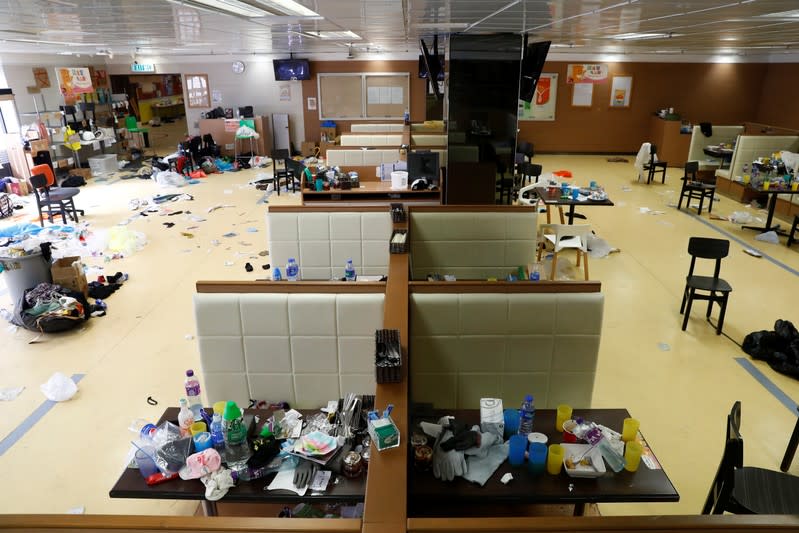 A canteen is seen at the Hong Kong Polytechnic University (PolyU)