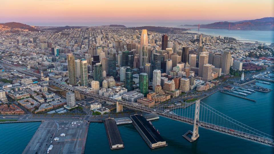 Aerial view of San Francisco, California.