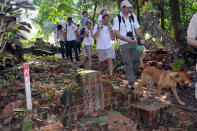 The guided heritage tour was attended by the young and old, animals too.