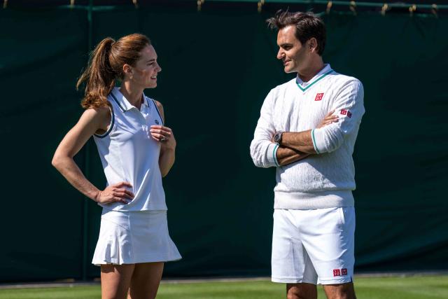 Kate Middleton and Roger Federer Train with Wimbledon Ball Boys