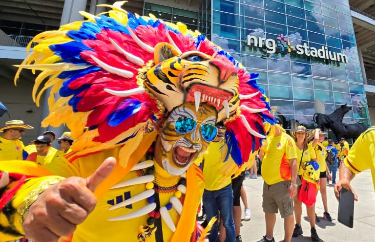 Colombian fans party at the Copa America in the United States, part of a vast Latino diaspora which has provided a passionate backdrop to the action (Moisés ÁVILA)