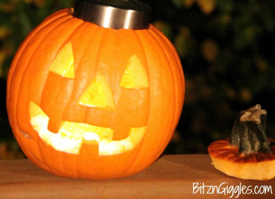 <body> <p>Candles are the traditional light source for jack-o'-lanterns, but chilly fall winds can easily extinguish their finicky flames. To keep your pumpkin glowing all night long, opt for a <a rel="nofollow noopener" href=" http://www.bobvila.com/slideshow/9-super-practical-products-you-can-power-with-sunshine-50357#.V-MQYZMrIch?bv=yahoo" target="_blank" data-ylk="slk:solar light;elm:context_link;itc:0;sec:content-canvas" class="link ">solar light</a> or a reusable battery light instead. Some light bulbs on the market even imitate the flickering of a candle. As a bonus, you can reuse your pumpkin light every year. </p> <p><strong>Related: <a rel="nofollow noopener" href=" http://www.bobvila.com/slideshows/50449-8-budget-buys-for-your-best-ever-fall-porch#.V-2JzZMrKRs?bv=yahoo" target="_blank" data-ylk="slk:8 Budget Buys for Your Best-Ever Fall Porch;elm:context_link;itc:0;sec:content-canvas" class="link ">8 Budget Buys for Your Best-Ever Fall Porch</a> </strong> </p> </body>