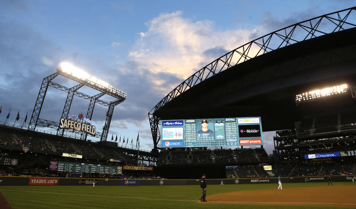 Seattle Mariners Logo over Safeco Field