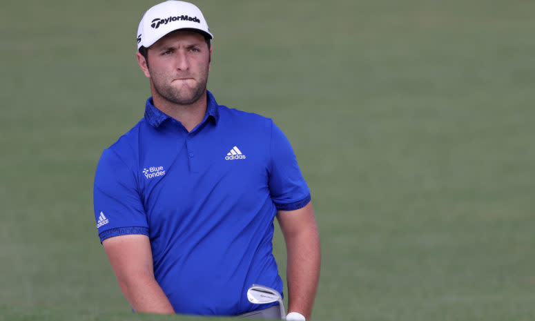 Jon Rahm with a bad shot at The Masters.