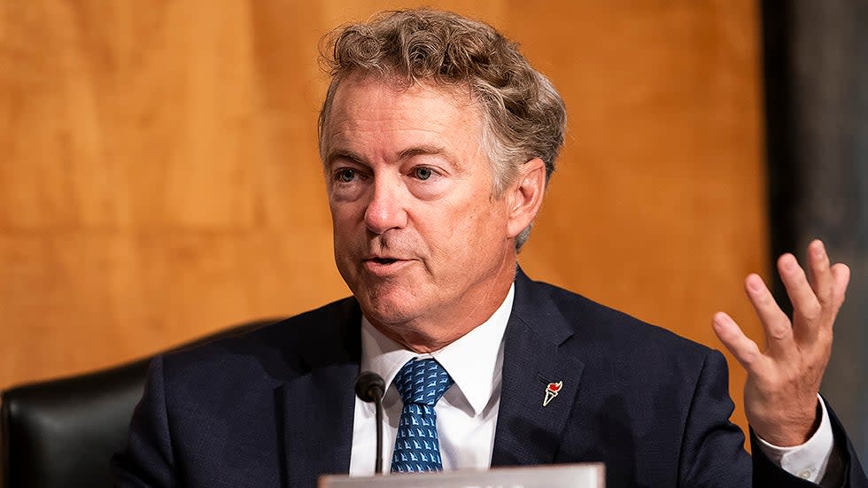 Sen. Rand Paul (R-Ky.) asks questions about FISA and Crossfire Hurricane during a Senate Homeland Security & Governmental Affairs Committee hearing to discuss security threats 20 years after the 9/11 terrorist attacks on Tuesday, September 21, 2021.