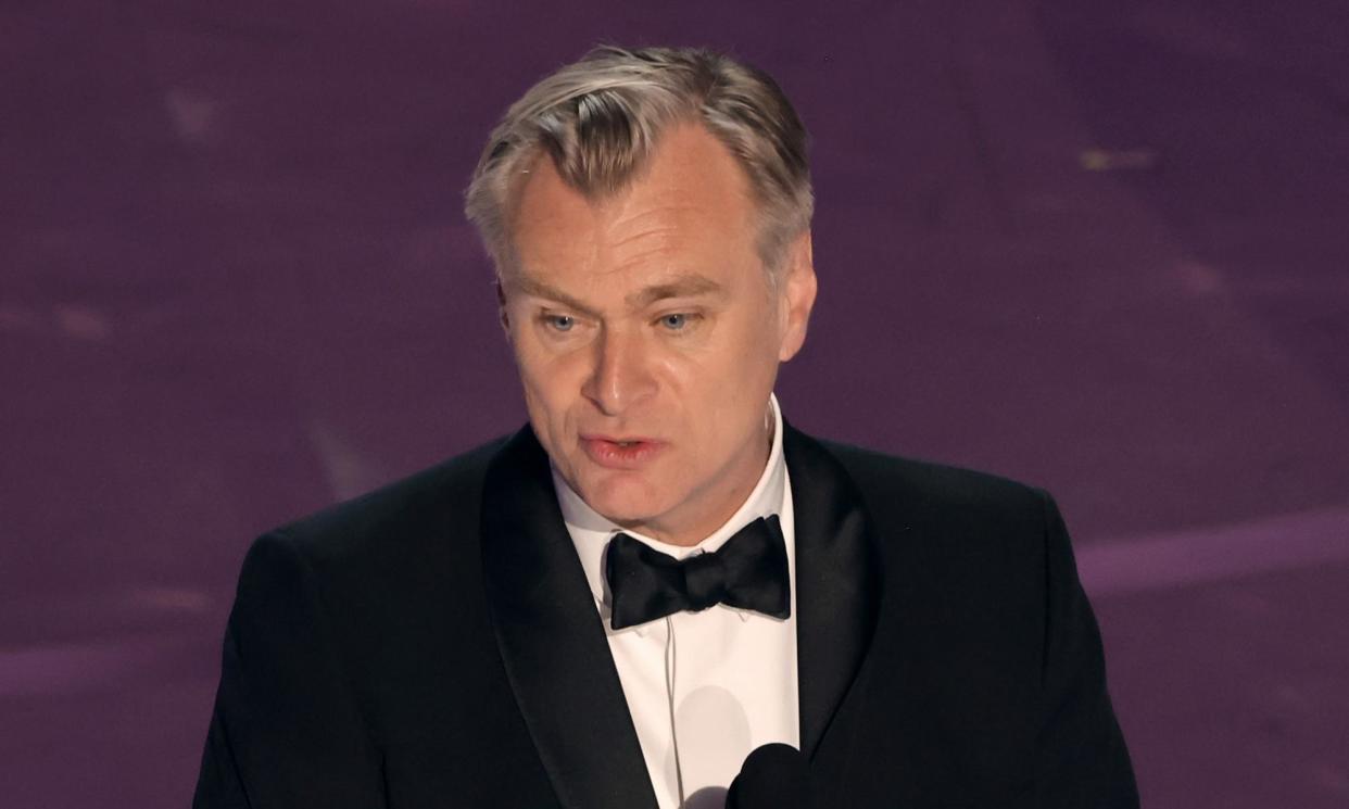 <span>Christopher Nolan with his best director Oscar. </span><span>Photograph: Kevin Winter/Getty Images</span>