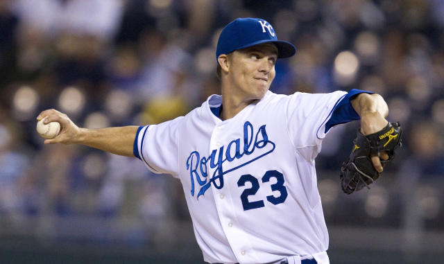 Kansas City Royals starting pitcher Zack Greinke winds up during the first  inning of the team's baseball game against the Chicago White Sox on Friday,  May 19, 2023, in Chicago. (AP Photo/Charles