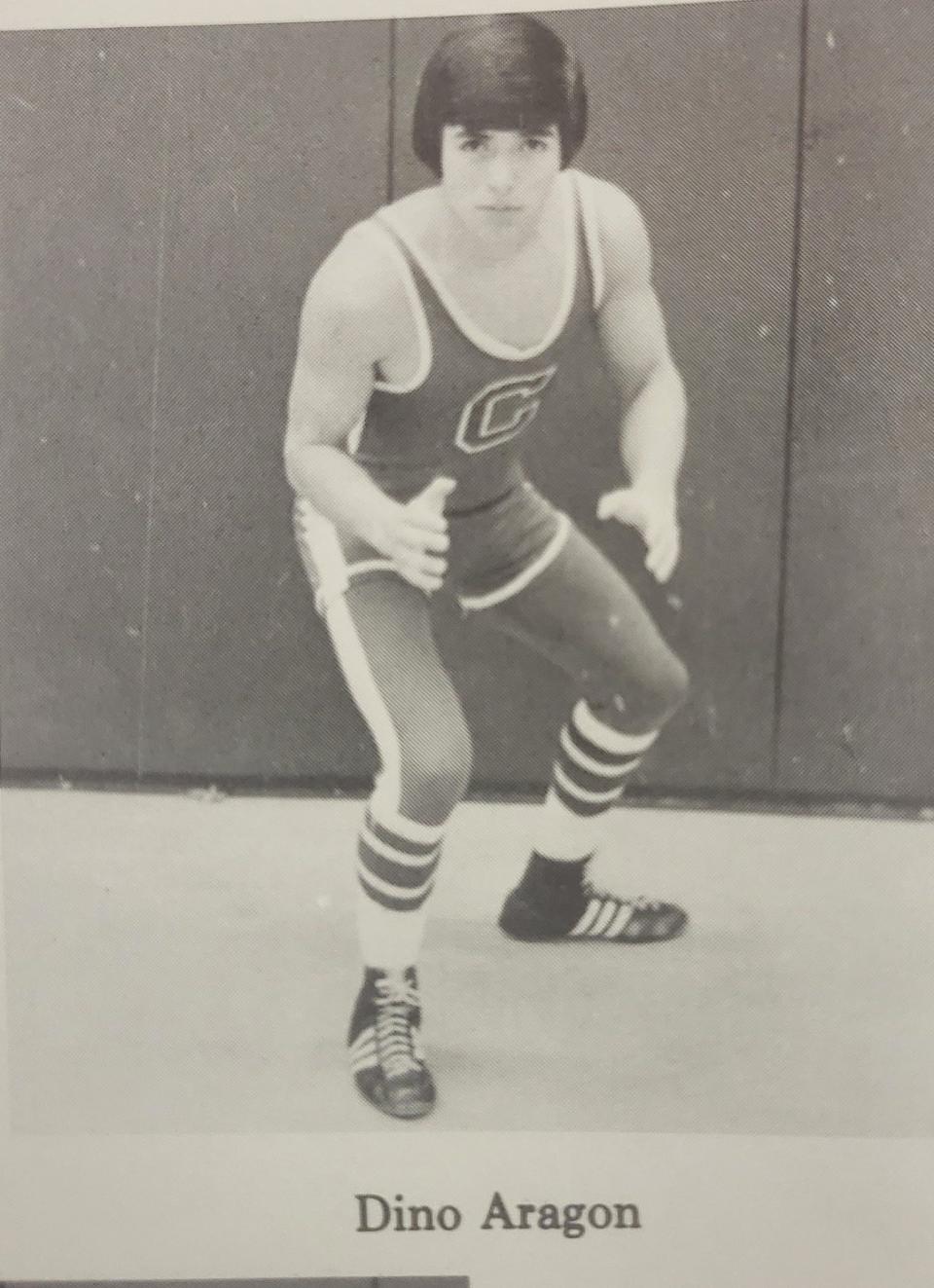 Dino Aragon was the first four-time-letter wrestler at Pueblo Central High School. He was voted 'Mr. C' while attending Central as well.