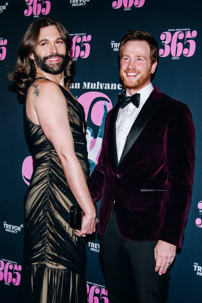 Jonathan Van Ness and Mark Peacock at Dylan Mulvaney’s "Day 365 Live!" held at The Rainbow Room on March 13, 2023 in New York City.