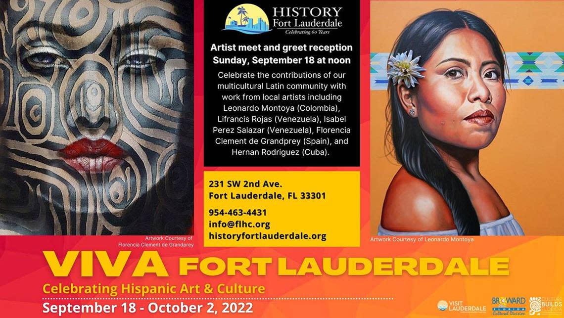 History Fort Lauderdale presents “Viva Fort Lauderdale: Celebrating Hispanic Art & Culture” at the New River Inn from Sept. 18 to Oct. 2, 2022.