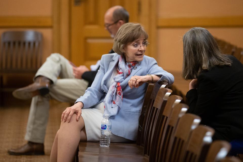 Sen. Beverly Gossage, R-Eudora, a former elementary school teacher, compared decisions about gender transitioning to nickname preferences, in supporting a bill in the Kansas Senate Wednesday.