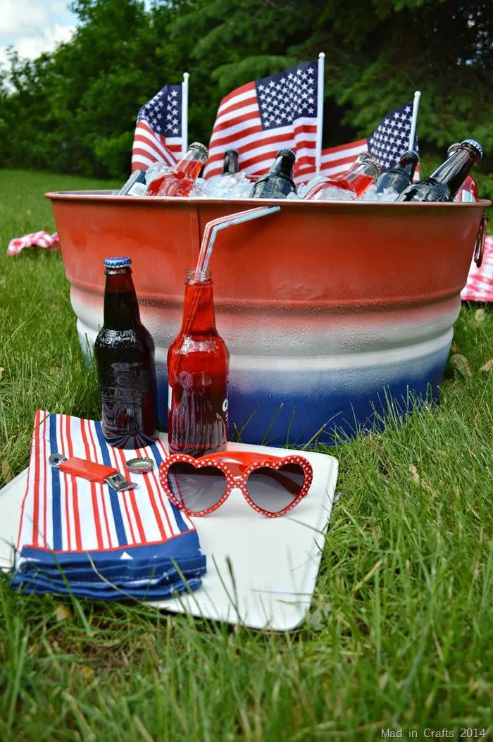 DIY Red, White, and Blue Party Tub