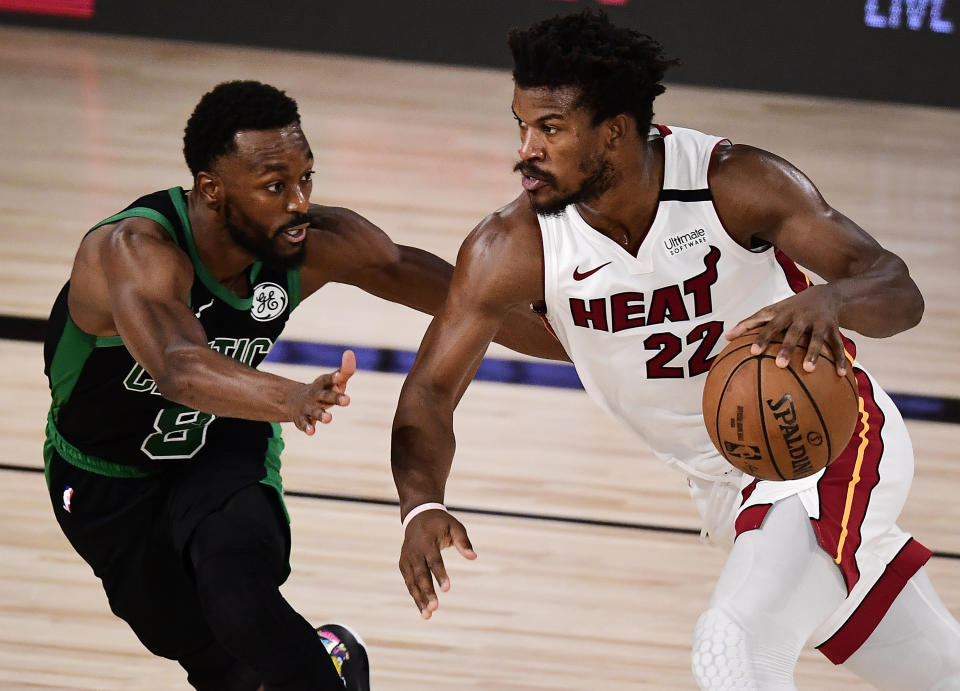 Jimmy Butler made two huge buckets in the clutch for the Miami Heat in Game 1. (Douglas P. DeFelice/Getty Images)