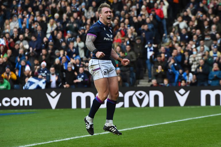 El lateral escocés Stuart Hogg marcó un try frente a Japón y quedó como máximo anotador por esa vía en el seleccionado de su país