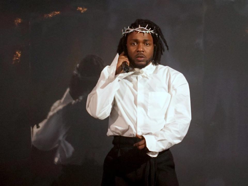 Kendrick Lamar performing at Glastonbury in 2022 (PA)